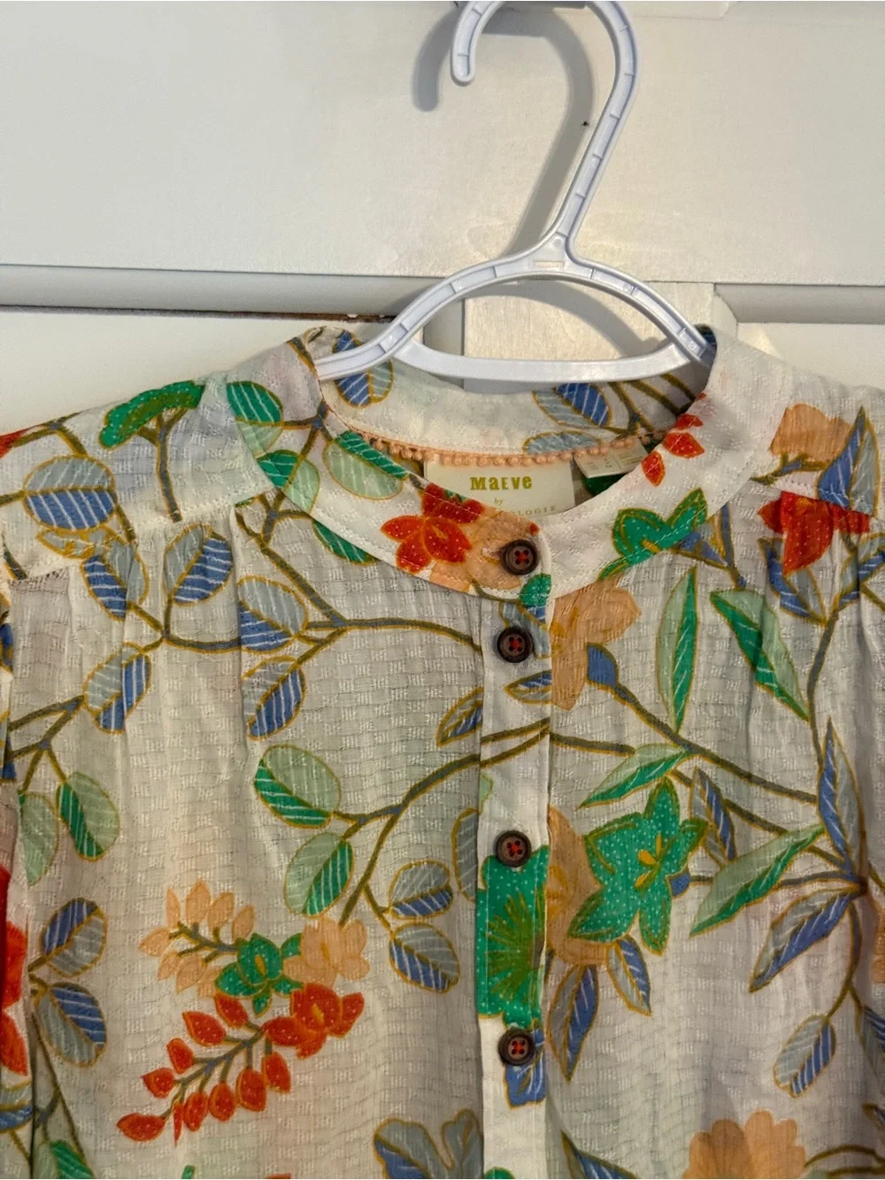Maeve by Anthropologie Kalapana floral Button Front Blouse Size 0 6036